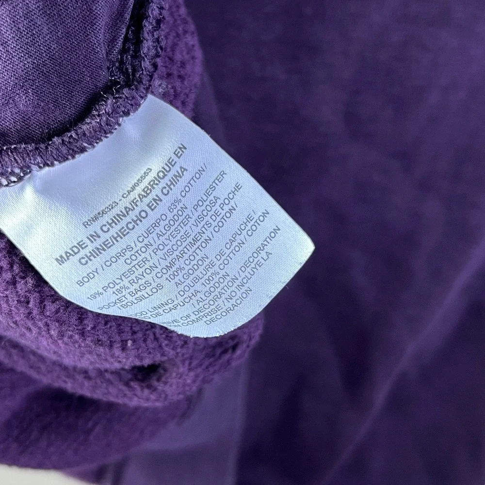 2010s Nike Women's M Purple Funnel Neck Pullover Hoodie Graphic Athleisure